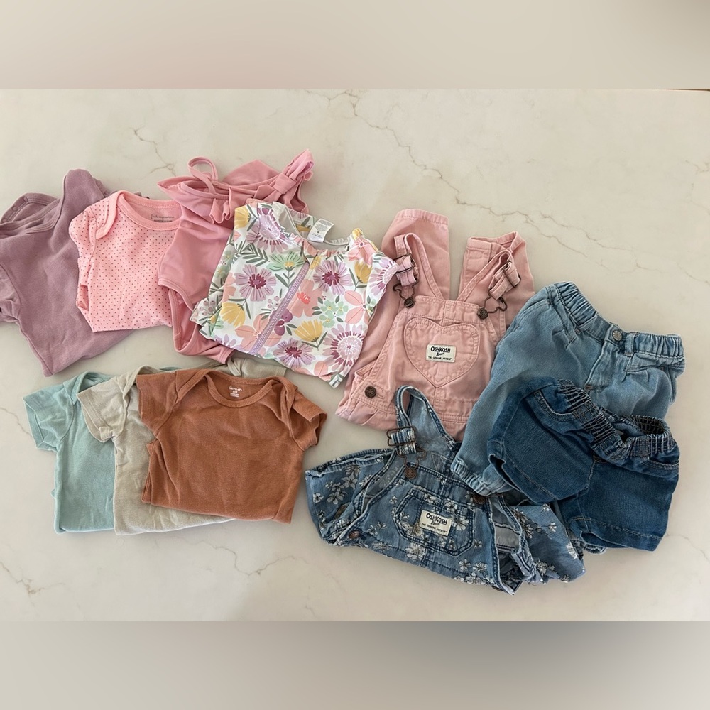 Baby Girl Lot Gap Oshkosh Onesie Bathing Suit Denim 3-6 months 9 months